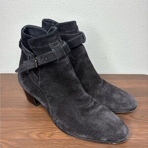 Saint Laurent Black Suede Jodhpur Ankle Boots